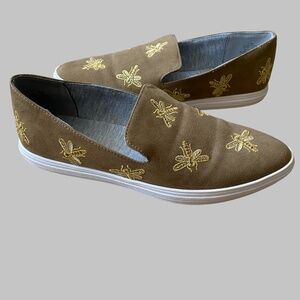 Nine West Womens Shakail Green Bee Slide-on Loafer Flat Shoe- Sz-7